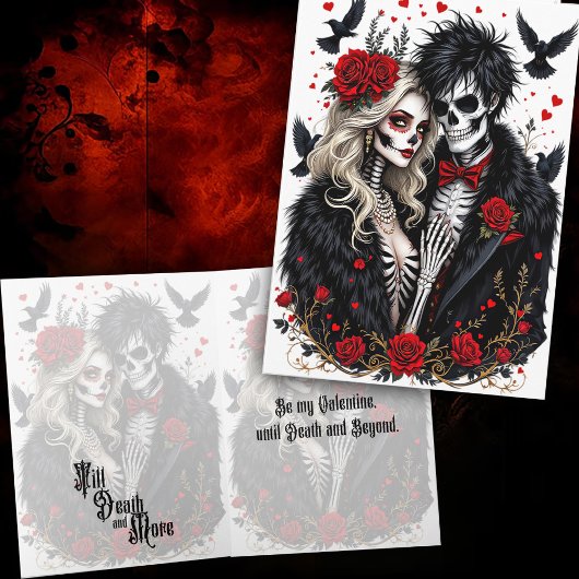 Carte Saint-Valentin couple gothique
