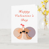 Carte Saint-Valentin Couple Snail (Fleur jaune)