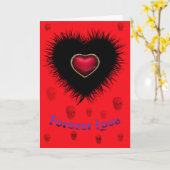 Carte Saint-valentin crânes et cœurs (Fleur jaune)