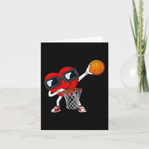 Carte Saint-Valentin Dabbing Heart Tenant Un Ballon De B