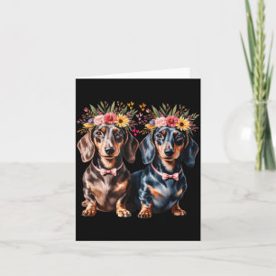 Carte Saint-Valentin Dachshund Couple Correspondant Amou