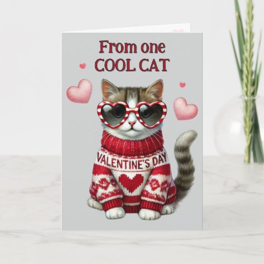 Carte Saint Valentin de chats Cool (Devant)