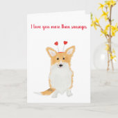 Carte Saint-Valentin de mignonne corgi (Fleur jaune)
