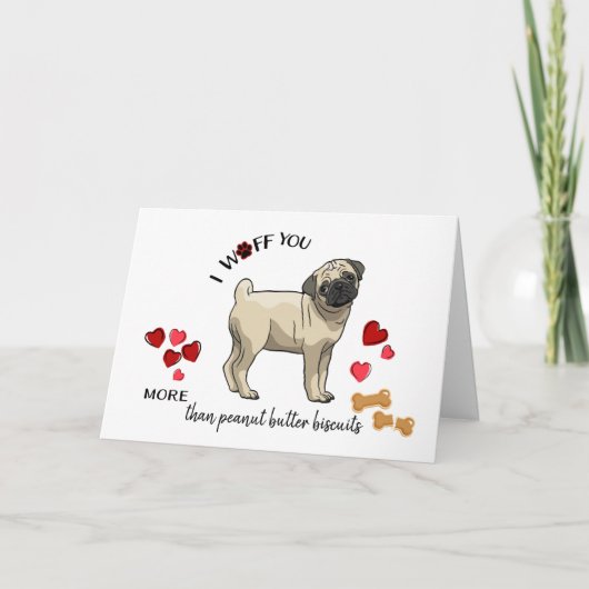 Carte Saint-Valentin de votre chien Carlin qui vou (Devant)