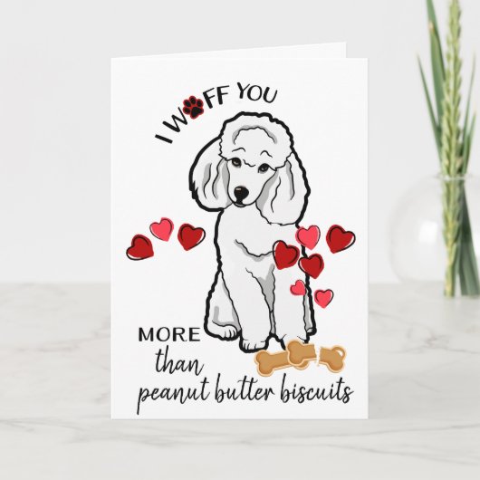 Carte Saint-Valentin de votre chien de caniche sta (Devant)