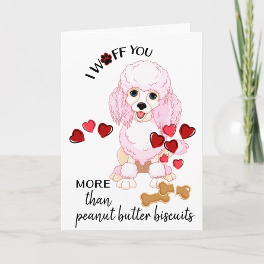 Carte Saint Valentin de votre Poodle Chien Love (Devant)