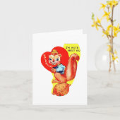 Carte Saint-Valentin d'écureuil vintage (Fleur jaune)