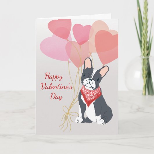 Carte Saint-Valentin des ballons Dog Boston Terrie (Devant)