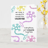 Carte Saint Valentin des neurones de science Prof de bio (Fleur jaune)
