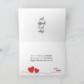 Carte Saint-Valentin - Design art linéaire (Intérieur)