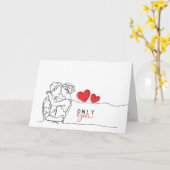 Carte Saint-Valentin - Design art linéaire (Fleur jaune)
