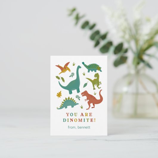 Carte Saint-Valentin Dinomite Dinosaur (Debout devant)