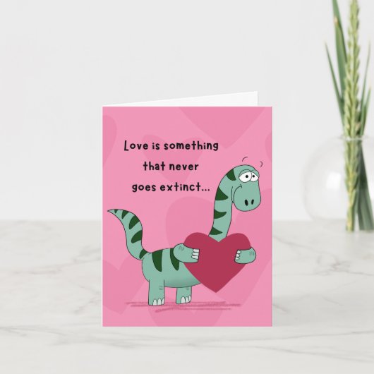 Carte Saint-Valentin dinosaure (Devant)