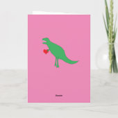 Carte Saint Valentin Dinosaure Rose (Dos)
