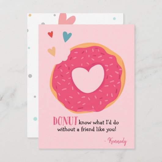 Carte Saint Valentin Donut (Devant / Derrière)
