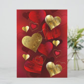 Carte Saint-Valentin dorés et rouges (Debout devant)