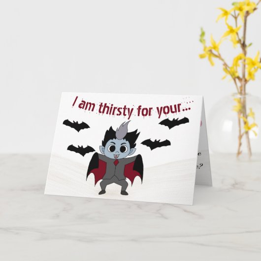 Carte Saint Valentin Dracula (Fleur jaune)