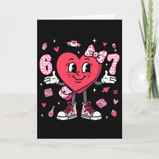 Carte Saint-Valentin Drôle 67 Meme Six Sept 6 7 Valent (Devant)
