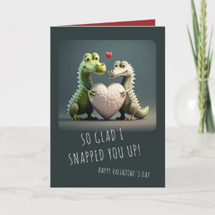 Carte Saint-Valentin Drôle Alligator Crocodile Couple