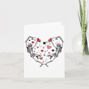 Carte Saint-Valentin drôle Danse Squelette Cœur