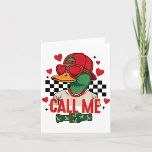 Carte Saint Valentin drôle garçon chasse au canard Appel