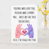 Carte Saint Valentin Drôle Je suis célibataire cette ann (Fleur jaune)