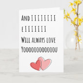 Carte Saint Valentin drôle Je t'aimerai toujours plié (Fleur jaune)