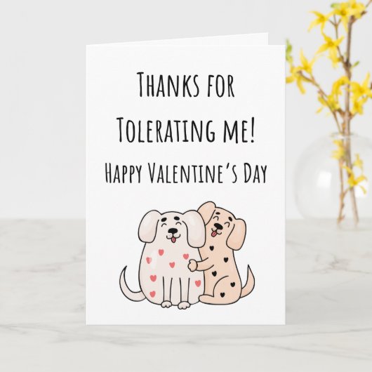 Carte Saint Valentin drôle Merci de me tolérer Plié (Fleur jaune)