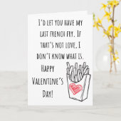 Carte Saint Valentin Drôle Mon Dernier Repli de Frites F (Fleur jaune)