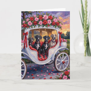 Carte Saint-Valentin du chien Danois