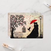 Carte Saint Valentin Élégant Vintage Beige & Noir Poésie (Devant/Arrière en situation)