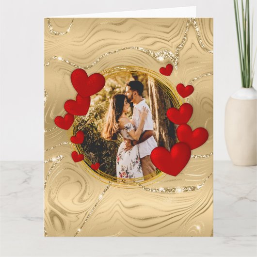 Carte Saint-Valentin élégants, Amour, Anniversaire Cœurs (Devant)