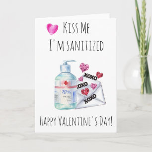 Carte Saint Valentin Embrasse-moi Je suis Sanitized Quar