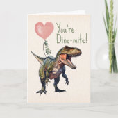 Carte Saint-Valentin en classe Dinosaure Dino-mite  (Devant)