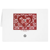 Carte Saint-Valentin en dentelle rouge avec poème (Dos Horizontal)
