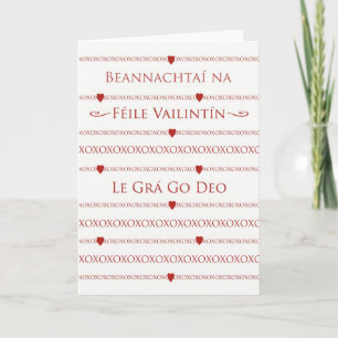 Carte Saint Valentin en irlandais, avec amour pour