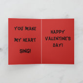 Carte Saint Valentin en rouge (Intérieur)