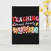 Carte Saint-Valentin Enseignement Cœurs doux Enseignant (Fleur jaune)