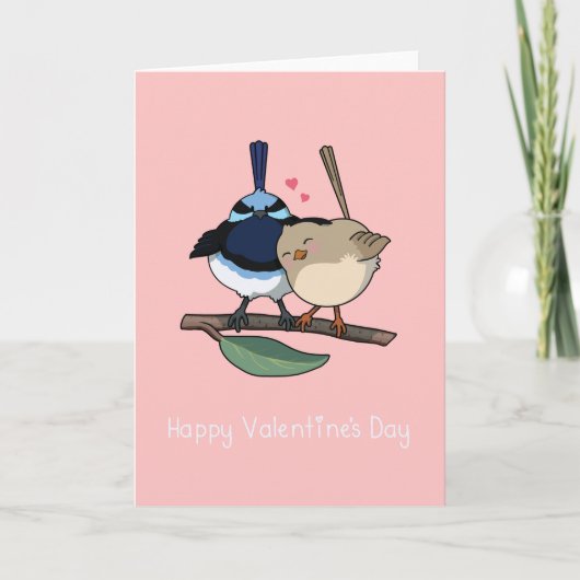 Carte Saint Valentin Fairy-Wren style Kawaii (Devant)