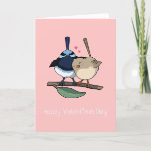 Carte Saint Valentin Fairy-Wren style Kawaii