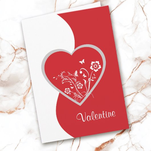 Carte Saint-Valentin Fleur du Coeur Rouge