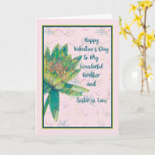 Carte Saint Valentin Frère et soeur en droit (Fleur jaune)