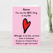 Carte Saint-Valentin Funny en confinement (Devant)