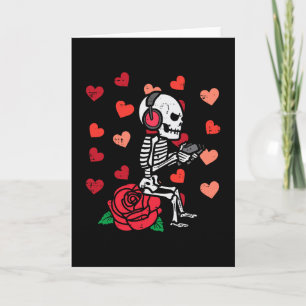 Carte Saint-Valentin Gamer Skeleton Jeux Hommes Garçons 