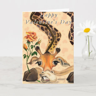 Carte Saint Valentin Giraffe romantique Funny