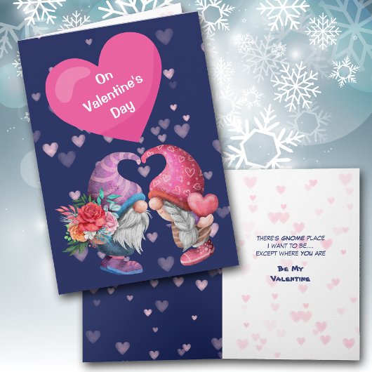 Carte Saint Valentin Gnome Love and Hearts