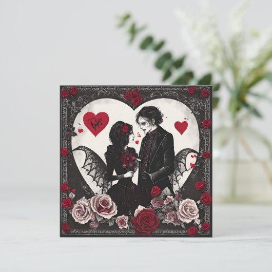Carte Saint-Valentin gothique (Debout devant)