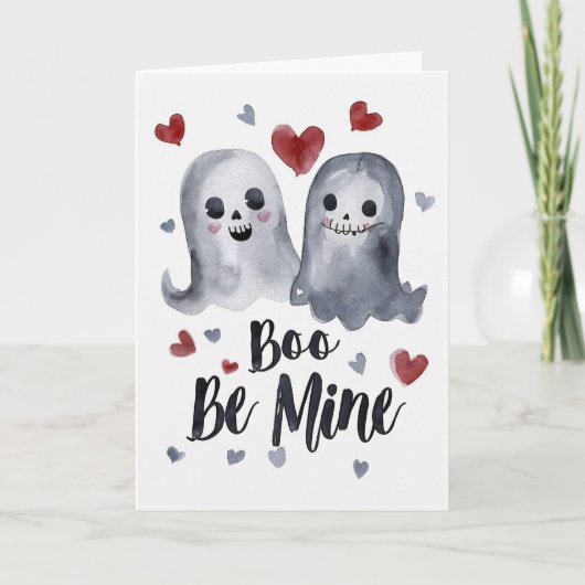 Carte Saint-Valentin gothique et effrayant avec des fant (Devant)