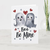 Carte Saint-Valentin gothique fantômes avec des coeurs (Devant)