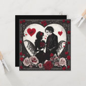 Carte Saint valentin gothiques (Devant/Arrière en situation)